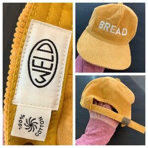 King Arthur Flour Bread Corduroy Baseball Cap Mustard Yellow Adjustable Hat Weld